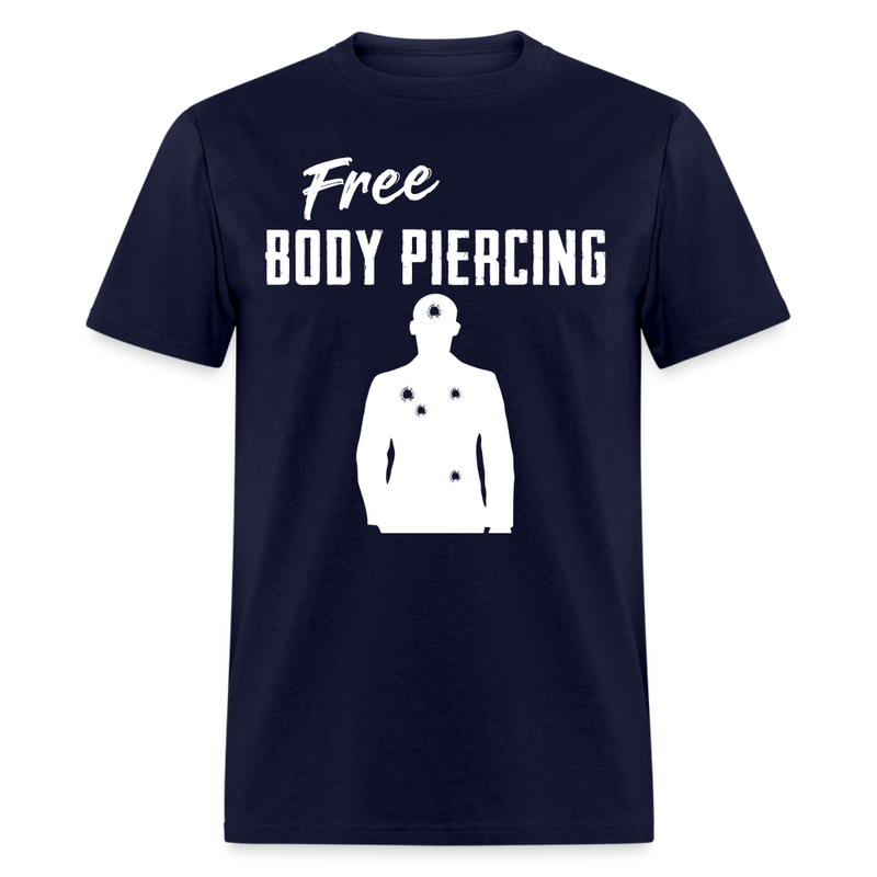 Free Body Piercing T Shirt - navy