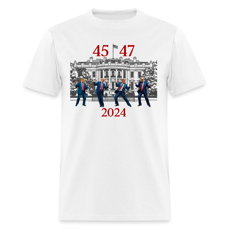 Trump Dance White House 45 47 2024 T Shirt - white