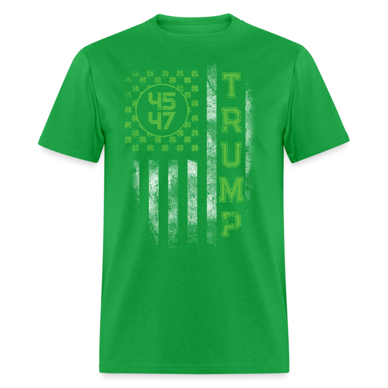 American Flag Trump 45 47 St Patrick's Day T Shirt - bright green