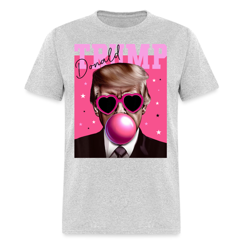 Donald Trump Dubble Gum Cartoon T Shirt - heather gray