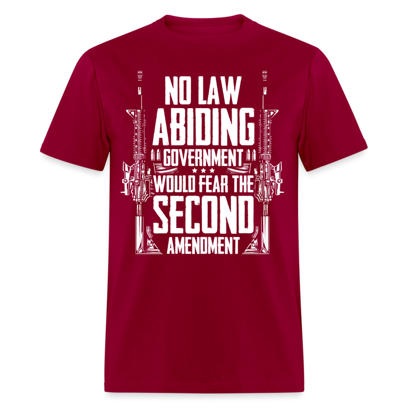 No Law Abiding Government T Shirt - 2 - dark red