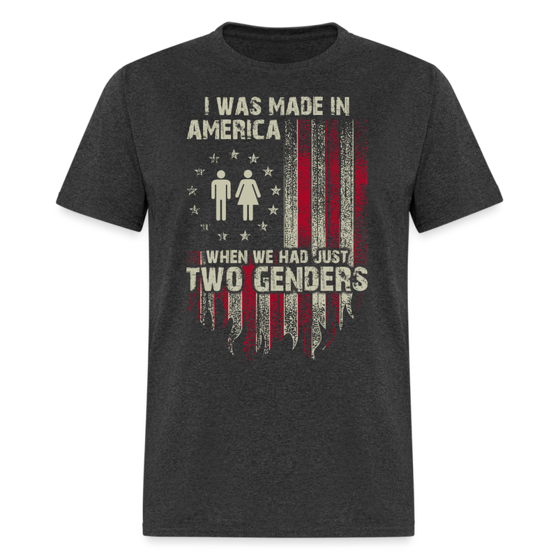 I Was Made In America T Shirt - heather black