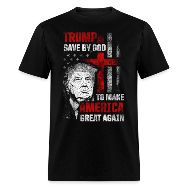 Trump Save by God To Make America Great Again T Shirt - 2 - black