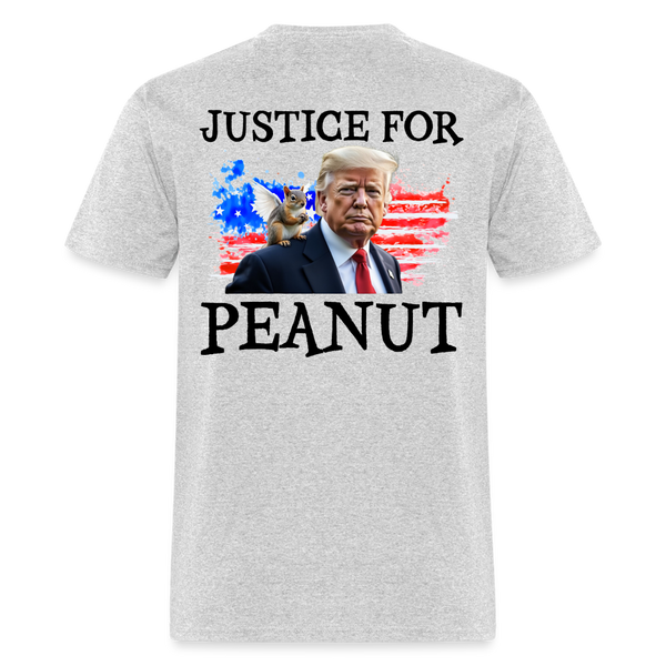 Justice For Peanut T Shirt - heather gray