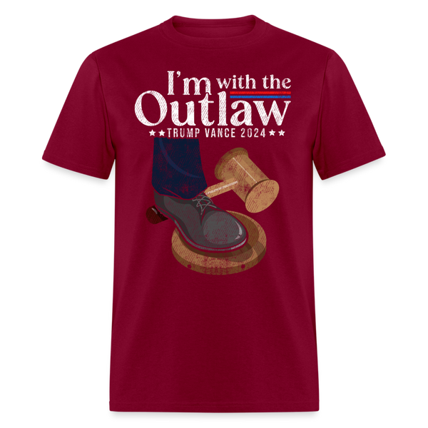 I'm With The Outlaw T Shirt - burgundy