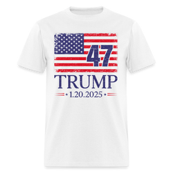 Trump Inauguration Day 2025 USA Flag T Shirt - white