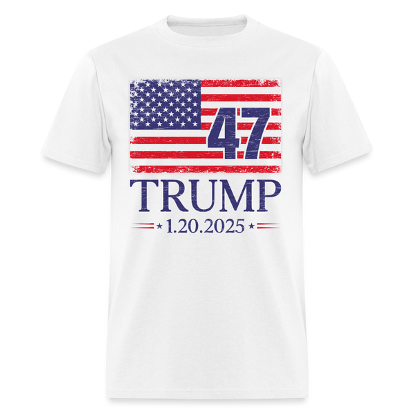 Trump Inauguration Day 2025 USA Flag T Shirt - white