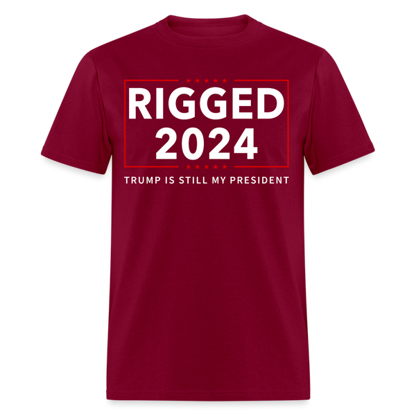 Rigged 2024 T Shirt - burgundy