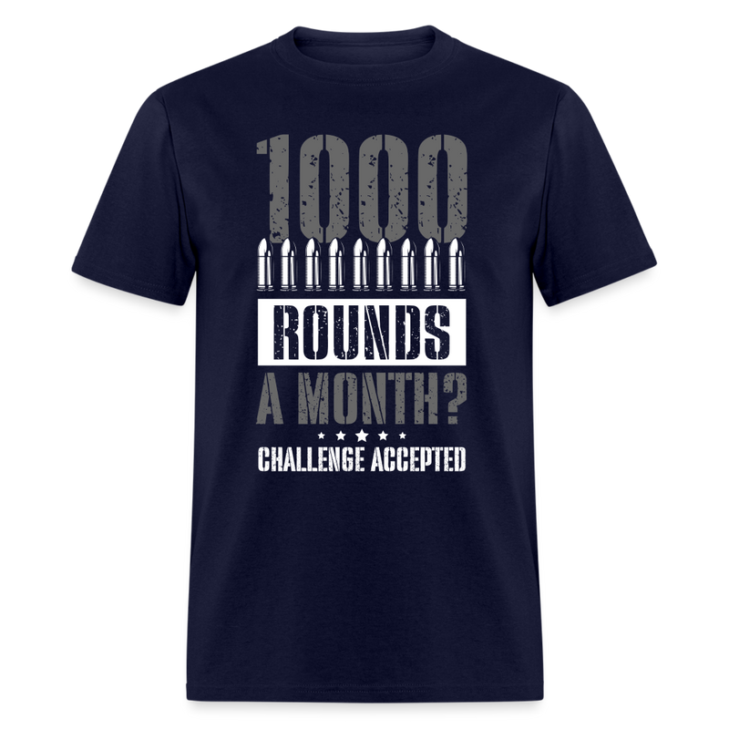 1000 Rounds A Month T Shirt - navy