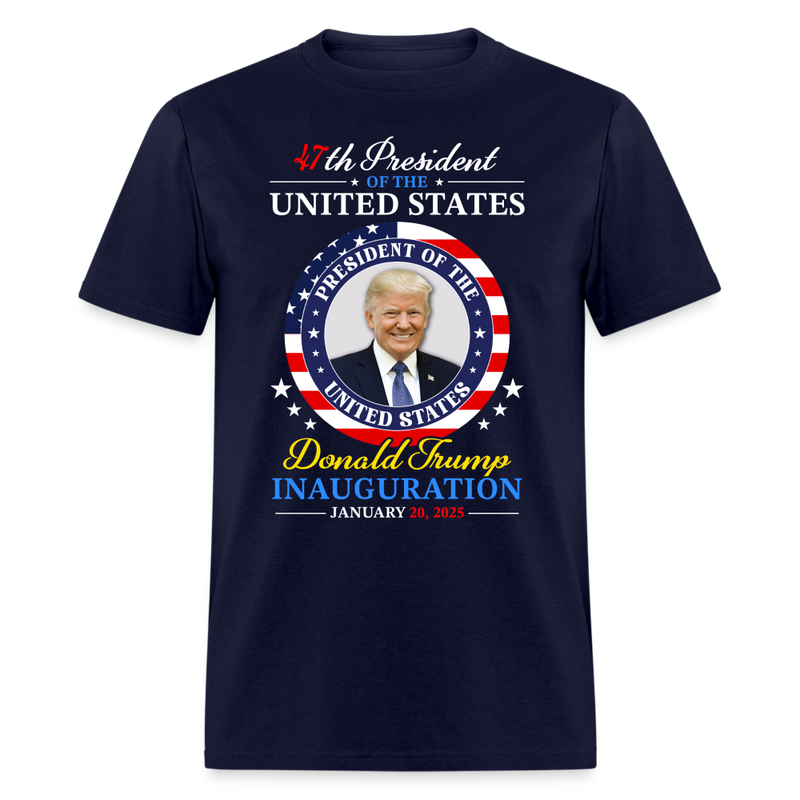 President Donald Trump Inauguration Day 2025 T Shirt - 2 - navy