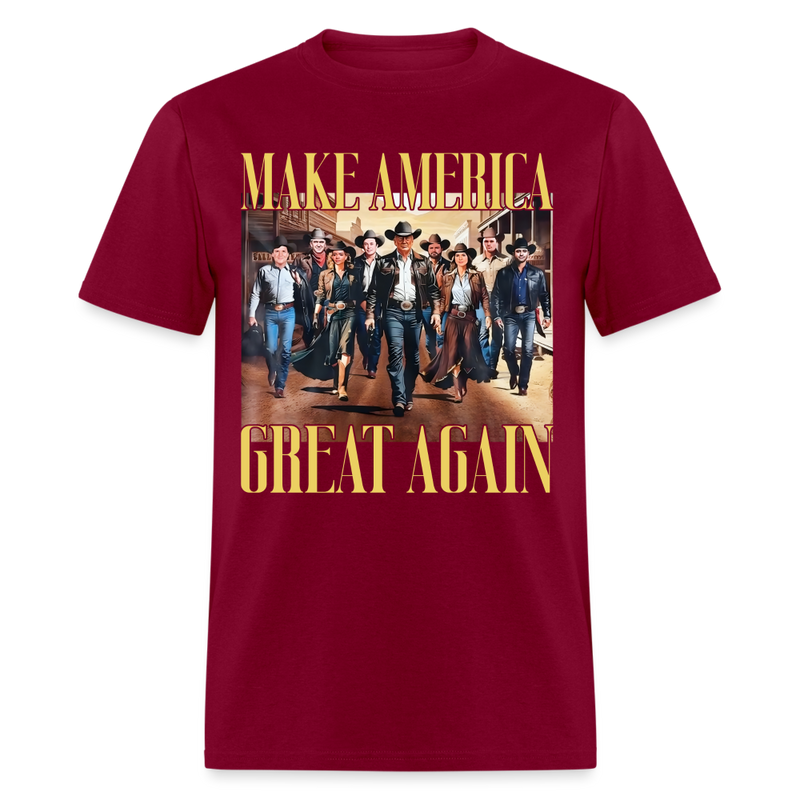 Make America Great Again Cowboy T Shirt - burgundy