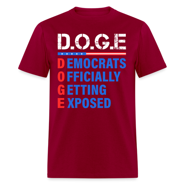 D.O.G.E Department Of Government Efficiency T Shirt - 2 - dark red