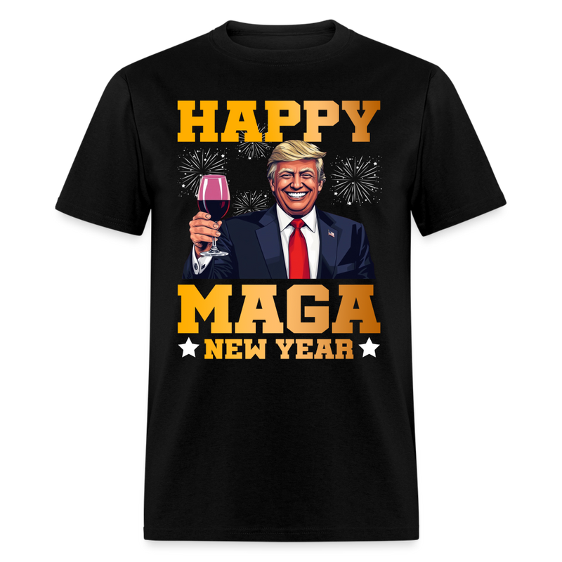 Happy MAGA New Year T Shirt - black