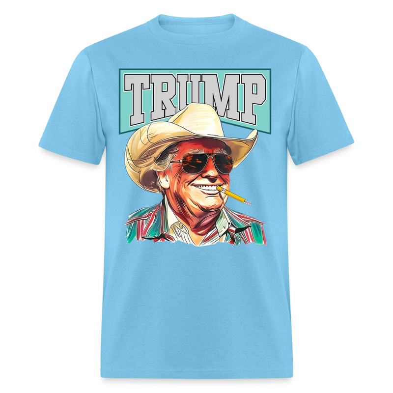 Trump Cowboy T Shirt - aquatic blue