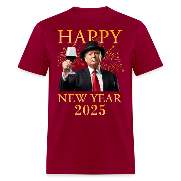 Happy New Year 2025 Trump T Shirt - dark red