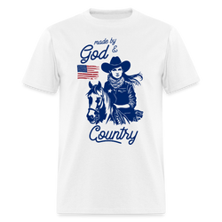 Made By God And Country T Shirt - white