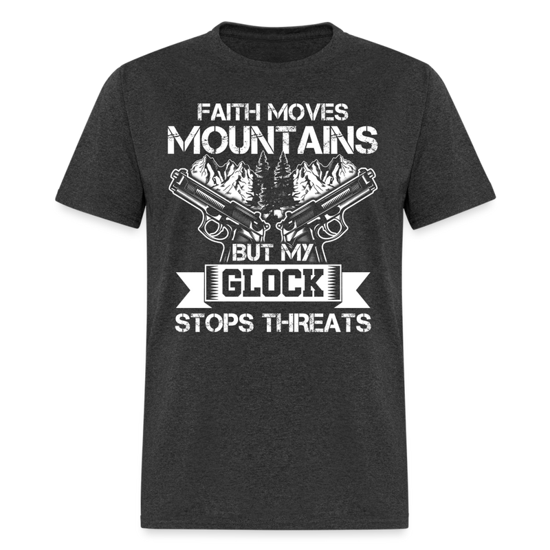 Faith Moves Mountains T Shirt - heather black