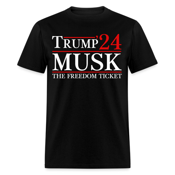 Trump Musk The Freedom Ticket T Shirt - black