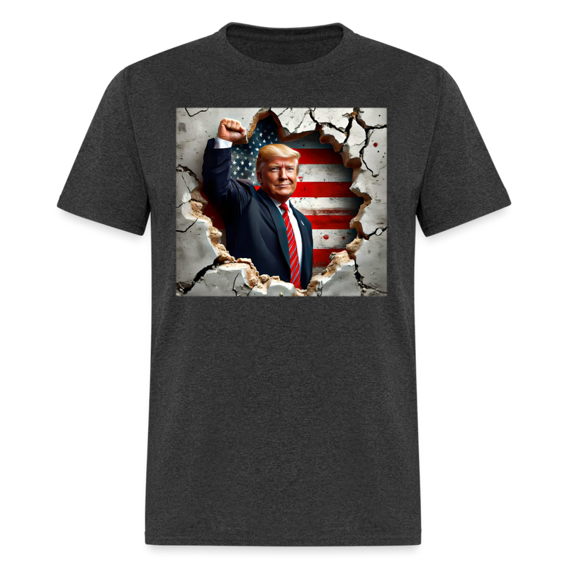 Donald Trump Patriotic USA American Flag T Shirt - heather black