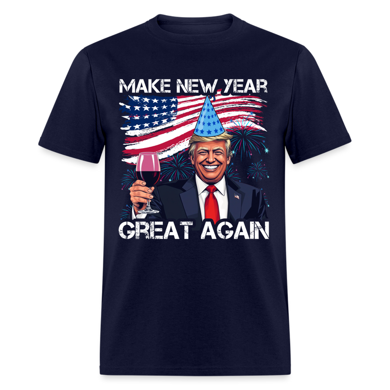 Trump Cheers Make New Year Great Again T Shirt - navy