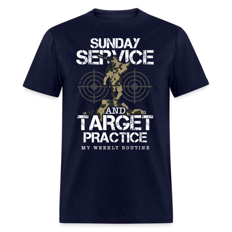 Sunday Service and Target Practice T Shirt - navy