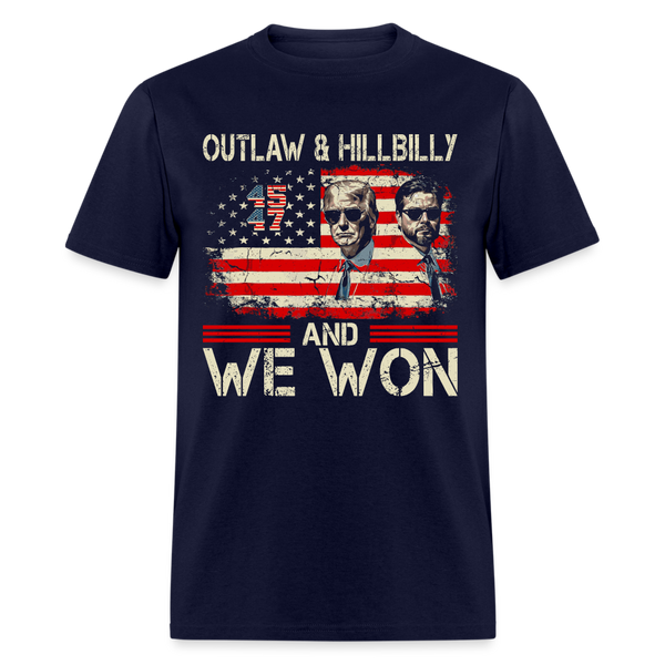 Outlaw & Hillbilly And We Won T Shirt - navy