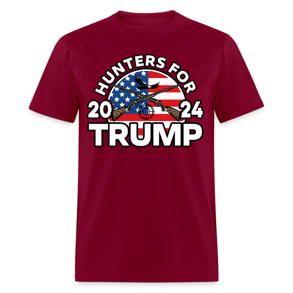 Hunters For Trump 2024 T Shirt - burgundy