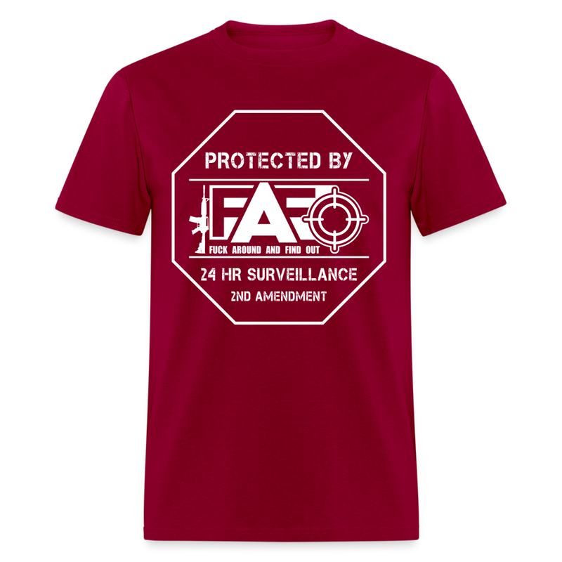 Protected By FAFO T Shirt - dark red