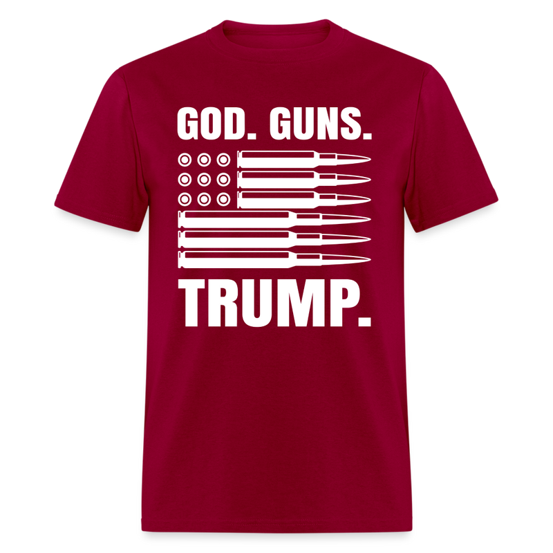 God Guns Trump T Shirt - dark red