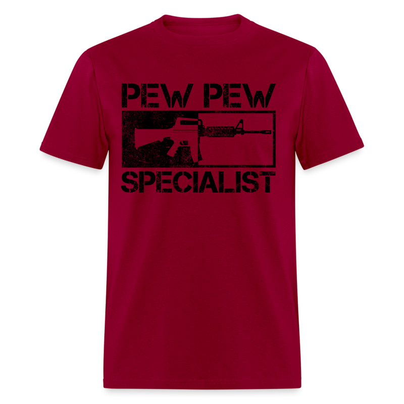 Pew Pew Specialist T Shirt - dark red