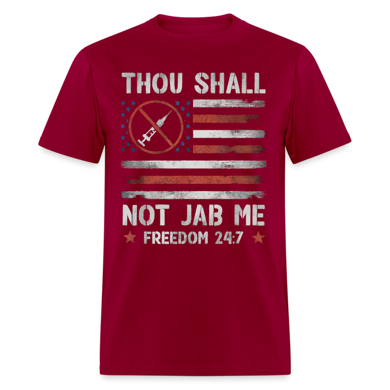 Thou Shall Not Jab Me T Shirt - dark red