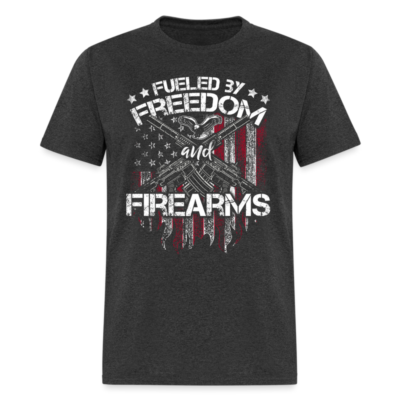 Fueled By Freedom And Firearms T Shirt - heather black