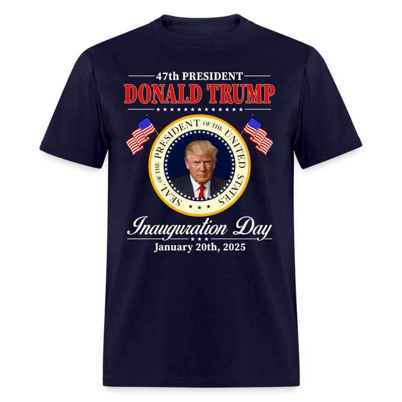 Donald Trump 47th President Inauguration 2025 T Shirt - navy