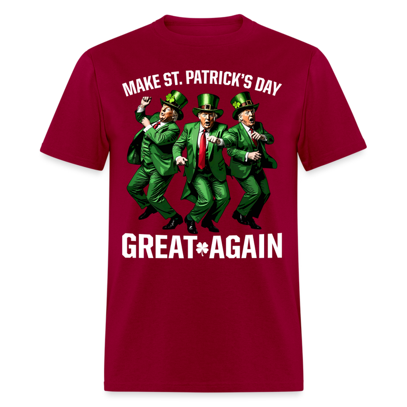 Make St Patricks Day Great Again With Donald Trump T Shirt - dark red