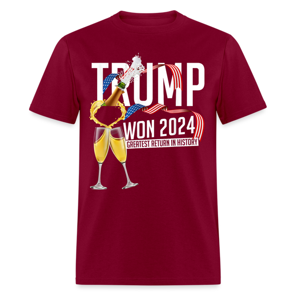 Trump Won 2024 Greatest Return In History 2 T Shirt - burgundy