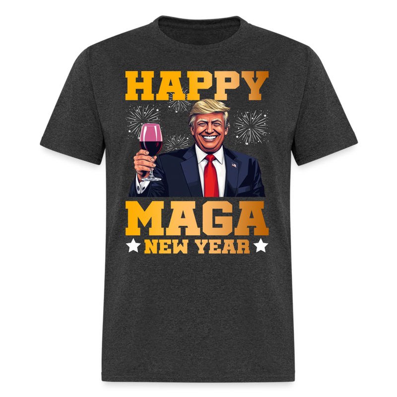 Happy MAGA New Year T Shirt - heather black