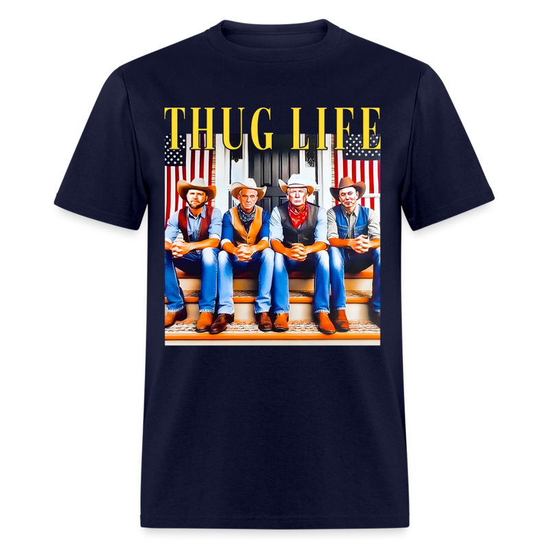 Thug Life Cowboy T Shirt - navy