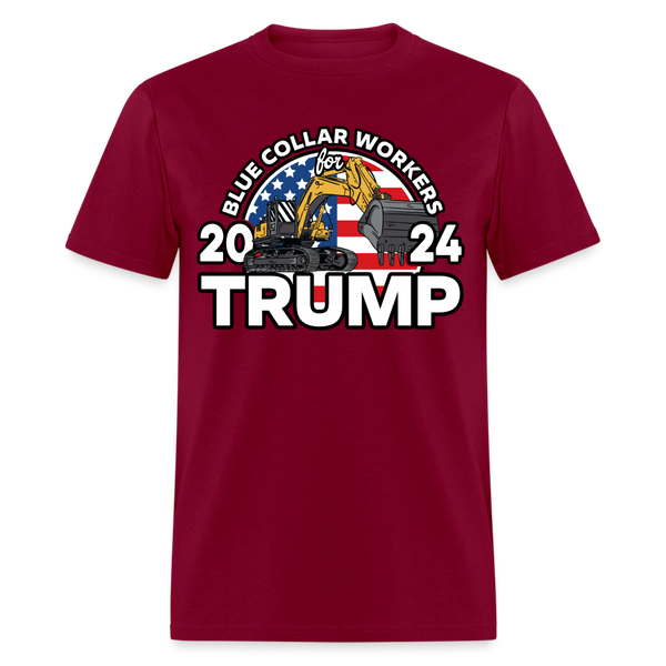 Blue Collar Workers Trump 2024 T Shirt - burgundy