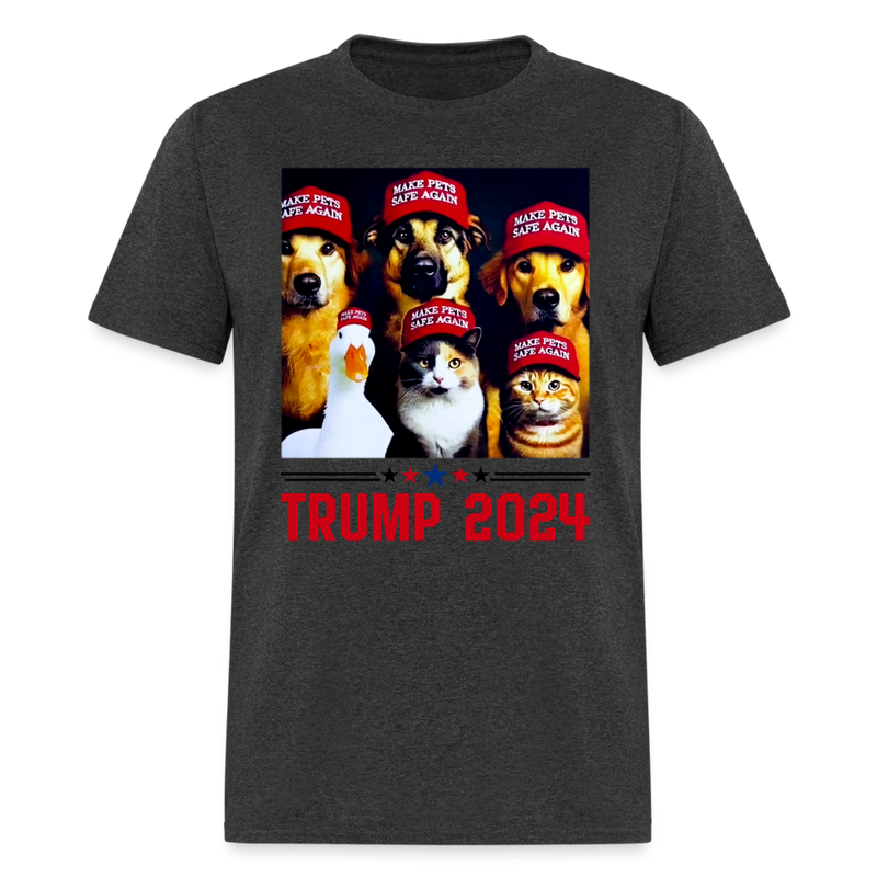 Trump 2024: Protecting Pets, Securing Futures T-Shirt - heather black