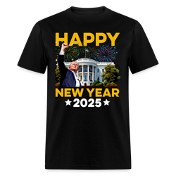 Happy New Year 2025 New Year New America T Shirt - black