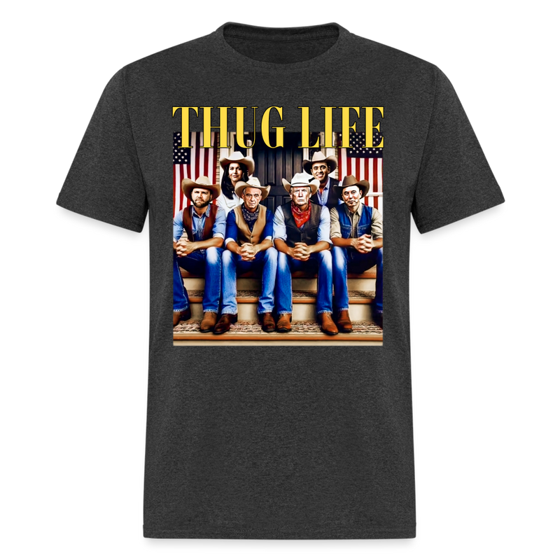 Thug Life Cowboy T Shirt - 2 - heather black