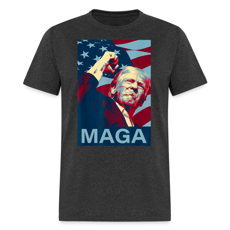 Trump 2024 Fight Fist Pump T Shirt - heather black