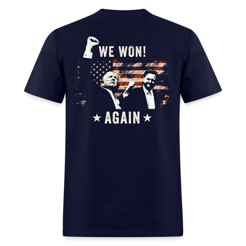 Trump We Won Again T Shirt - navy