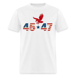 45 47 Trump Patriotic Eagle T Shirt - white