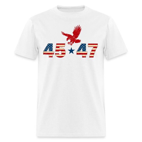 45 47 Trump Patriotic Eagle T Shirt - white