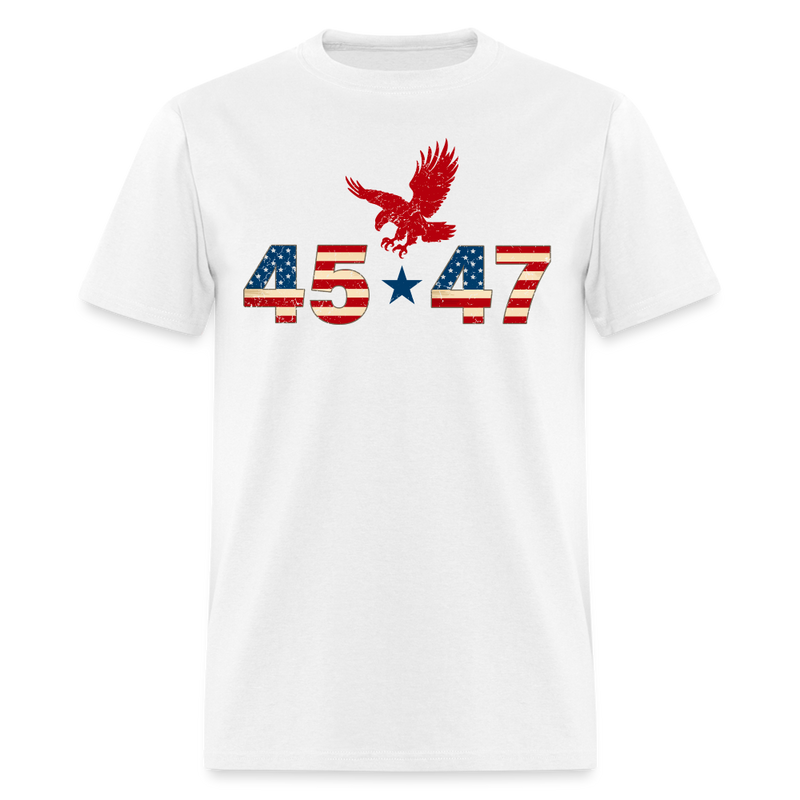 45 47 Trump Patriotic Eagle T Shirt - white