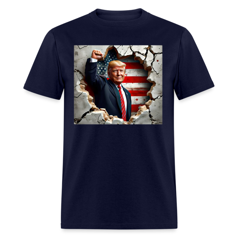 Donald Trump Patriotic USA American Flag T Shirt - navy