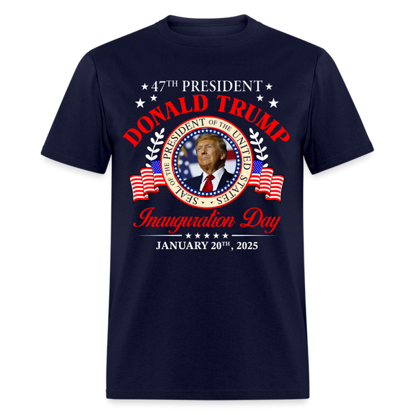 Inauguration Day 2025 USA 47th President T Shirt - navy