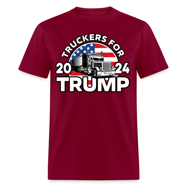 Truckers For Trump 2024 T Shirt - burgundy