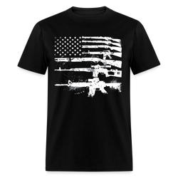 Machine Guns USA Flag 2A T Shirt - black